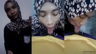 Jilbab Cantik Hisap Kontol Pacar Liar Banget